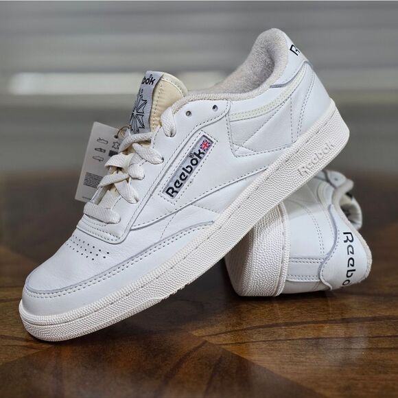 Reebok Club C 85 White Black Leather Shoes Classic Sneakers Women's 10 Brand New - Picture 2 of 16